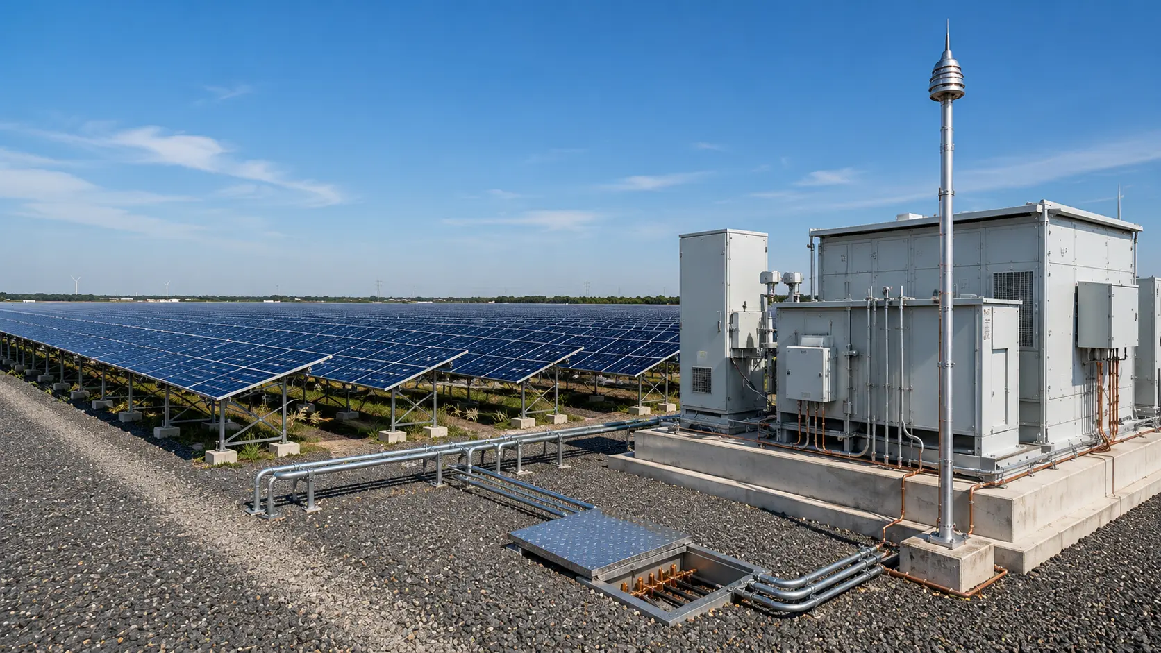Solar plant earthing and grounding