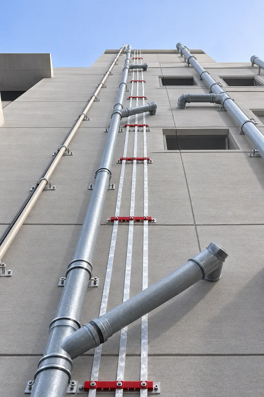 GI earthing strip and down conductor installation at Aundh, Pune